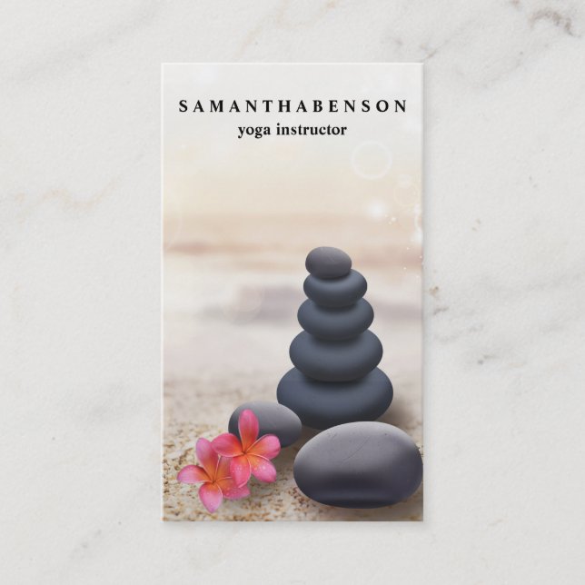 Elegantes Wasserfarblogo Zen Yoga Healing Health B Visitenkarte (Vorderseite)