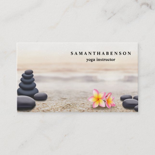 Elegantes Wasserfarblogo Zen Yoga Healing Health B Visitenkarte (Vorderseite)