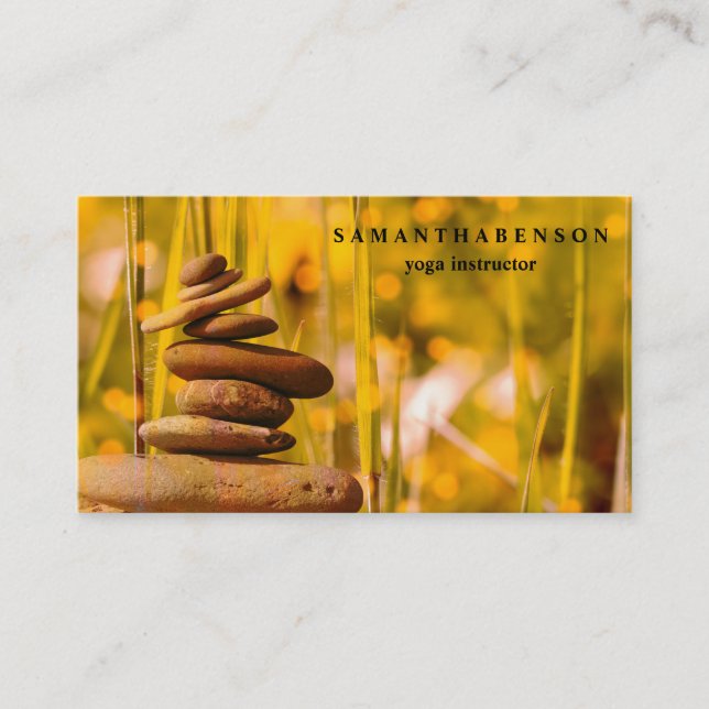 Elegantes Wasserfarblogo Zen-Yoga-Heilung Visitenkarte (Vorderseite)