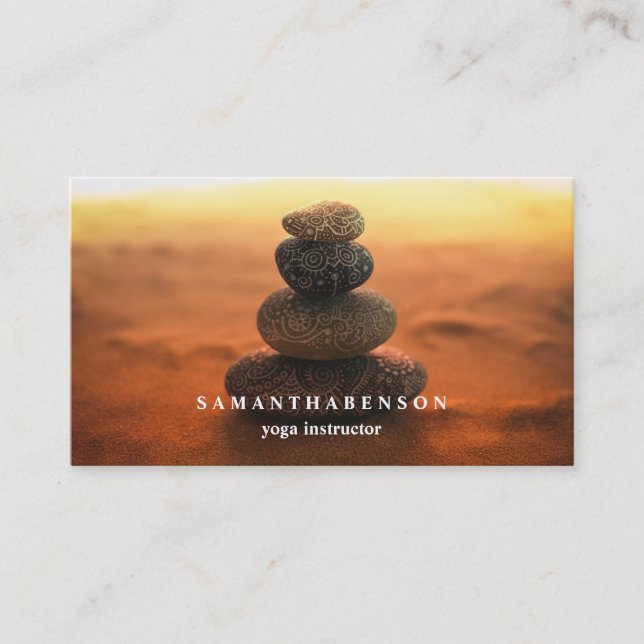 Elegantes Wasserfarblogo Zen-Yoga-Heilung Visitenkarte (Vorderseite)
