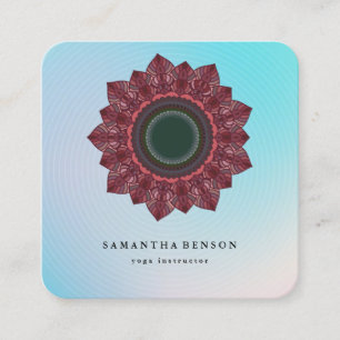 Elegantes Wasserfarblotus-Blumen-Logo Yoga-Geschäf Quadratische Visitenkarte