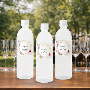 Elegantes Wasserflaschen-Etikett - Aquarellfarben-