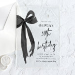 Elegantes Watercolor Black Bow 30. Geburtstag Part Acryleinladungen<br><div class="desc">Mit unserer eleganten Watercolor Black Bow Birthday Party Einladung können Sie stilvoll feiern! Dieses charmante Design besticht durch einen süßen schwarzen Bogen und zarte Aquarellfarben-Touchs, die sich perfekt für einen stilvollen und dennoch unterhaltsamen Geburtstagsbash eignen. Es ist einfach zu gestalten und verleiht genau die richtige niedliche Eleganz, um Ihren besonderen...</div>