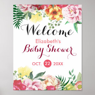Elegantes Watercolor BläsernBaby-Duschschild-Poste Poster
