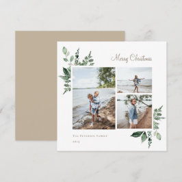 Elegantes Watercolor Botanisches Foto Feiertagskarte