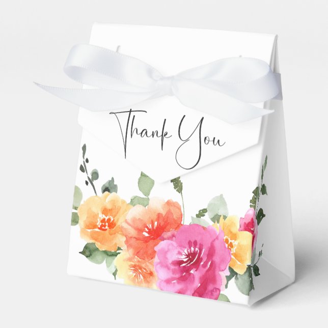 Elegantes Watercolor Bright Blume Brautparty Geschenkschachtel (Vorderseite)