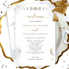 Elegantes Watercolor Celestial Wedding Program