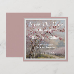 Elegantes Watercolor Cherry Blosso Save The Date