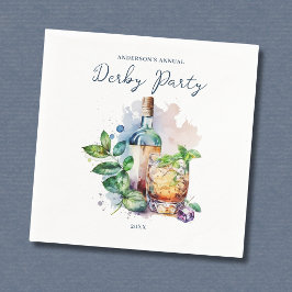 Elegantes Watercolor Derby Party Serviette