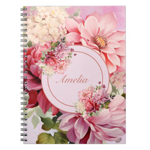 Elegantes Watercolor Floral Bouquet-Notebook Notizblock