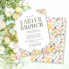 Elegantes Watercolor Floral Osterfest Einladung