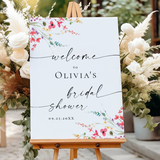 Elegantes Watercolor Floral WELCOME Brautparty Poster (Von Creator hochgeladen)
