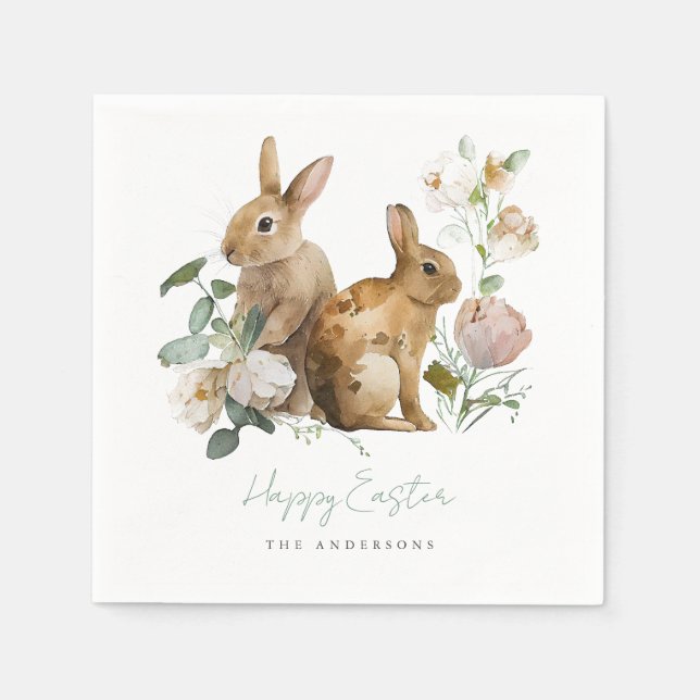 Elegantes Watercolor Florentiner Ostern Serviette (Vorderseite)