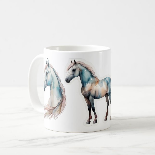 Elegantes Watercolor Kaffeetasse (Vorderseite Links)