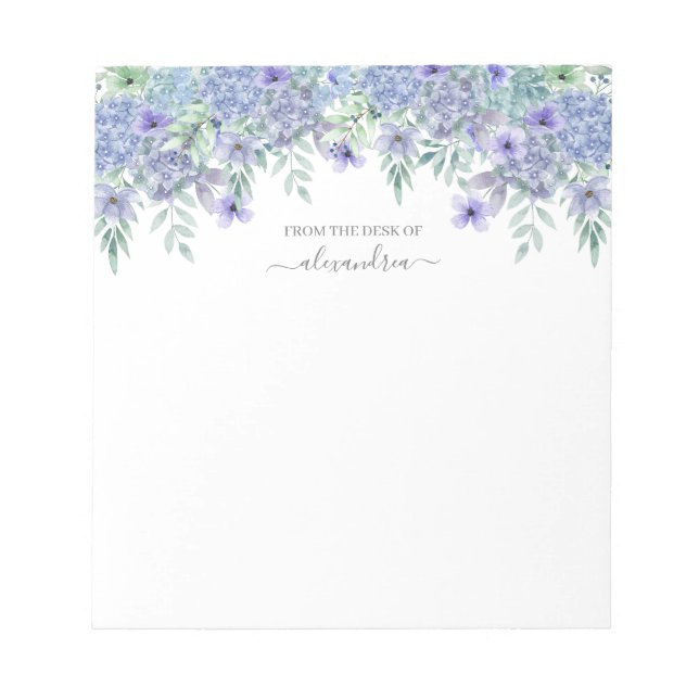 Elegantes Watercolor Lavendel Botanisches Leaf Notizblock (Vorderseite)