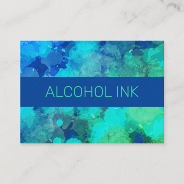 Elegantes Watercolor Lila Blue Alcohol Tinte Visitenkarte (Vorderseite)