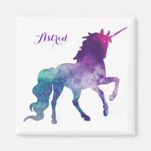 Elegantes Watercolor Lila Einhorn Magnet