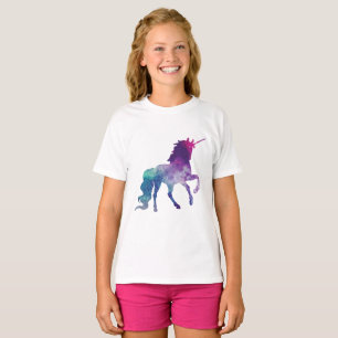 Elegantes Watercolor Lila Einhorn T-Shirt