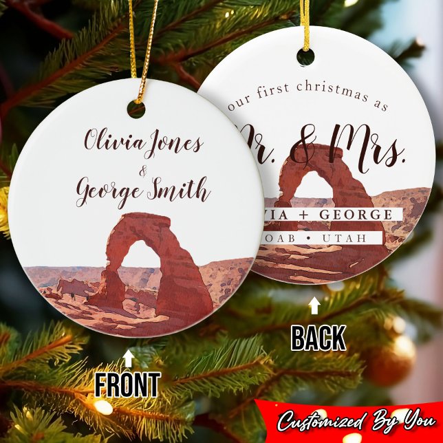 Elegantes Watercolor Moab Zu Weihnachten Keramik Ornament (Von Creator hochgeladen)