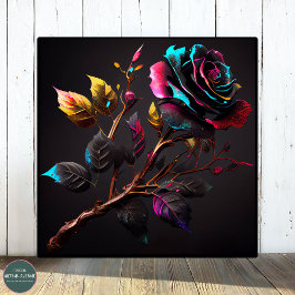 Elegantes Watercolor Moody Rose Poster