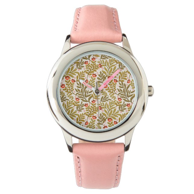 Elegantes Watercolor-Muster Armbanduhr (Vorderseite)