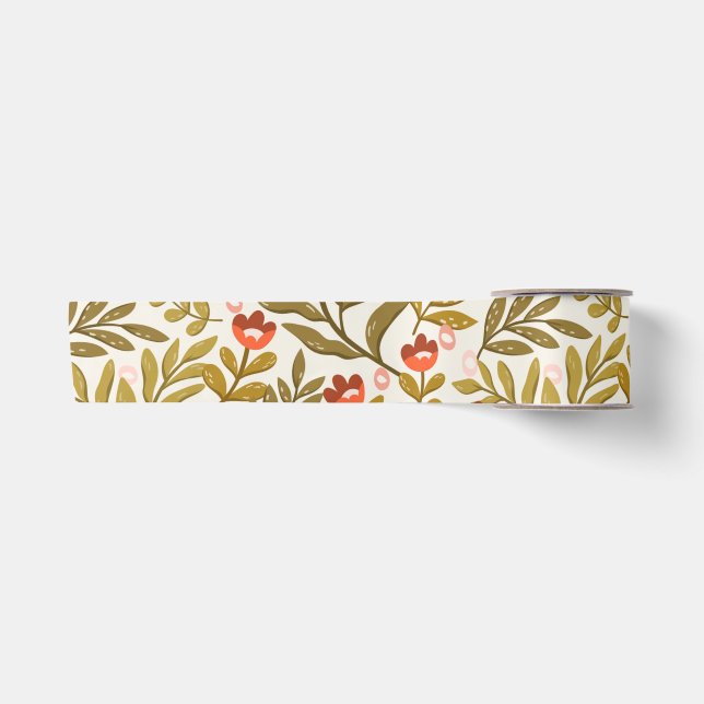 Elegantes Watercolor-Muster Satinband (Vorderseite)