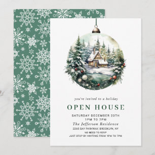Elegantes Watercolor Ornament Weihnachten Einladung