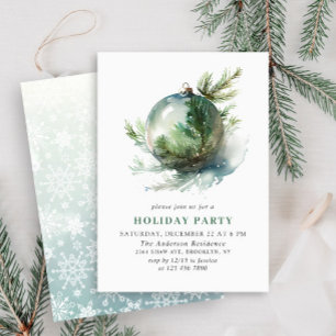 Elegantes Watercolor Ornament Weihnachten Party Einladung