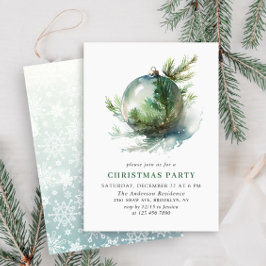Elegantes Watercolor Ornament Weihnachten Party Einladung