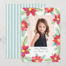 Elegantes Watercolor Poinsettias Weihnachtsfest Fo