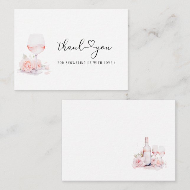 Elegantes Watercolor Rosa Brautparty Mitteilungskarte (Vorne/Hinten)