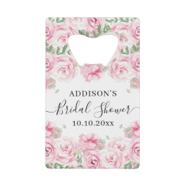 Elegantes Watercolor-Rose-Brautparty Geldbeutel Flaschenöffner