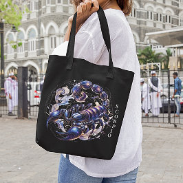 Elegantes Watercolor Scorpio Zodiac Black Tasche