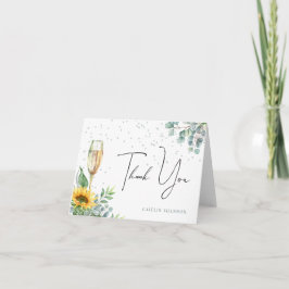 Elegantes Watercolor Sonnenblumen Brautparty Dankeskarte