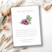 Elegantes Watercolor Traubenblatt Hochzeitsdetails