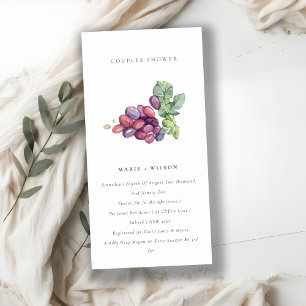 Elegantes Watercolor Traubenpaare Dusche einladen Dankeskarte