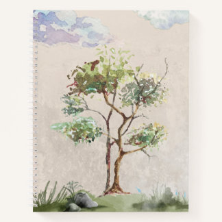 Elegantes Watercolor Tree Notebook Notizbuch
