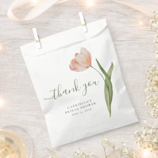 Elegantes Watercolor Tulip Grünes Brautparty Geschenktütchen