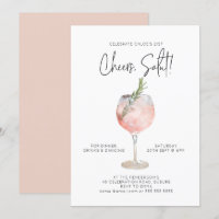 Elegantes Watercolor Weinkeller Cocktail Party Ros