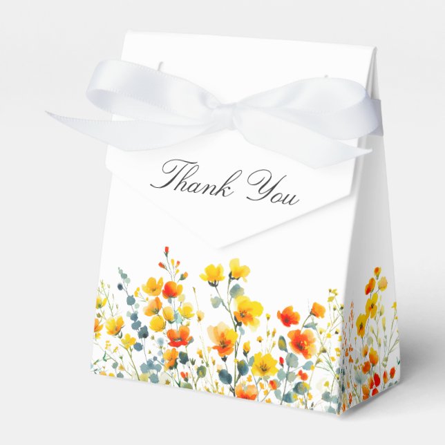 Elegantes Watercolor Wildblume Brautparty Geschenkschachtel (Vorderseite)