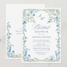 Elegantes Watercolor Wilde Blume Brautparty Einladung
