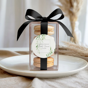 Elegantes Watercolor Willow Greenery Brautparty Runder Aufkleber