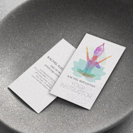 Elegantes Watercolor Yoga Meditation Lotus Pattern Visitenkarte