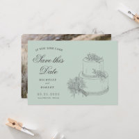 Elegantes Wedding Cake Foto Save the Date