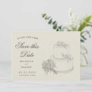 Elegantes Wedding Cake Foto Save the Date Einladung