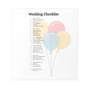 Elegantes Wedding Checklist Notepad Notizblock