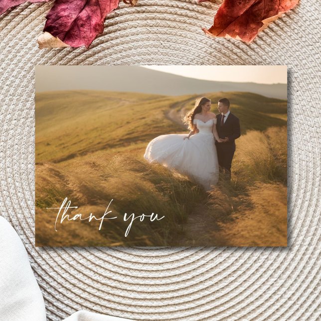 Elegantes Wedding Foto Dankeschön Karten (Elegant Wedding Photo Thank You Cards)