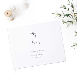 Elegantes Wedding Minimal Monogram Foto Gästebuch