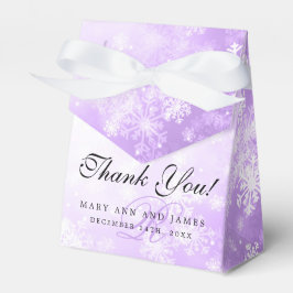 Elegantes Wedding Monogram Lila Winter Wonderland Geschenkschachtel