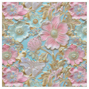 Elegantes weiches Blau, weiches Rosa, florales Clo Stoff